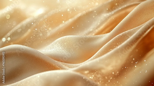 Glittering Golden Fabric with Soft Bokeh Lights