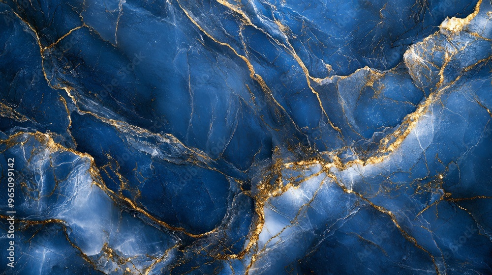 Blue Marble with Golden Veins and Glitter Blue Marble with Golden Veins and Glitter