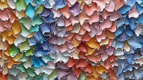 Abstract Painting with Multicolored Shapes