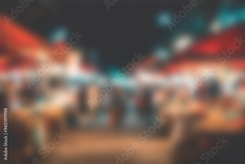 Blur image of night market festivals  Abstract Background and bokeh light