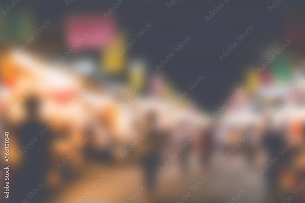 Blur image of night market festivals, Abstract Background and bokeh light Blur image of night market festivals, Abstract Background and bokeh light