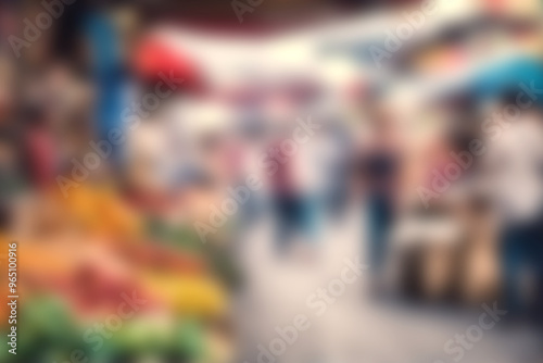 Blur image of night market festivals, Abstract Background and bokeh light