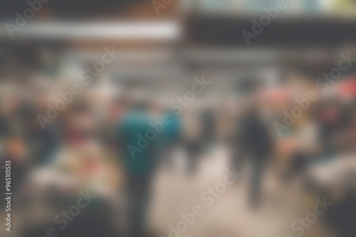 Wallpaper Mural Blur image of night market festivals, Abstract Background and bokeh light Torontodigital.ca