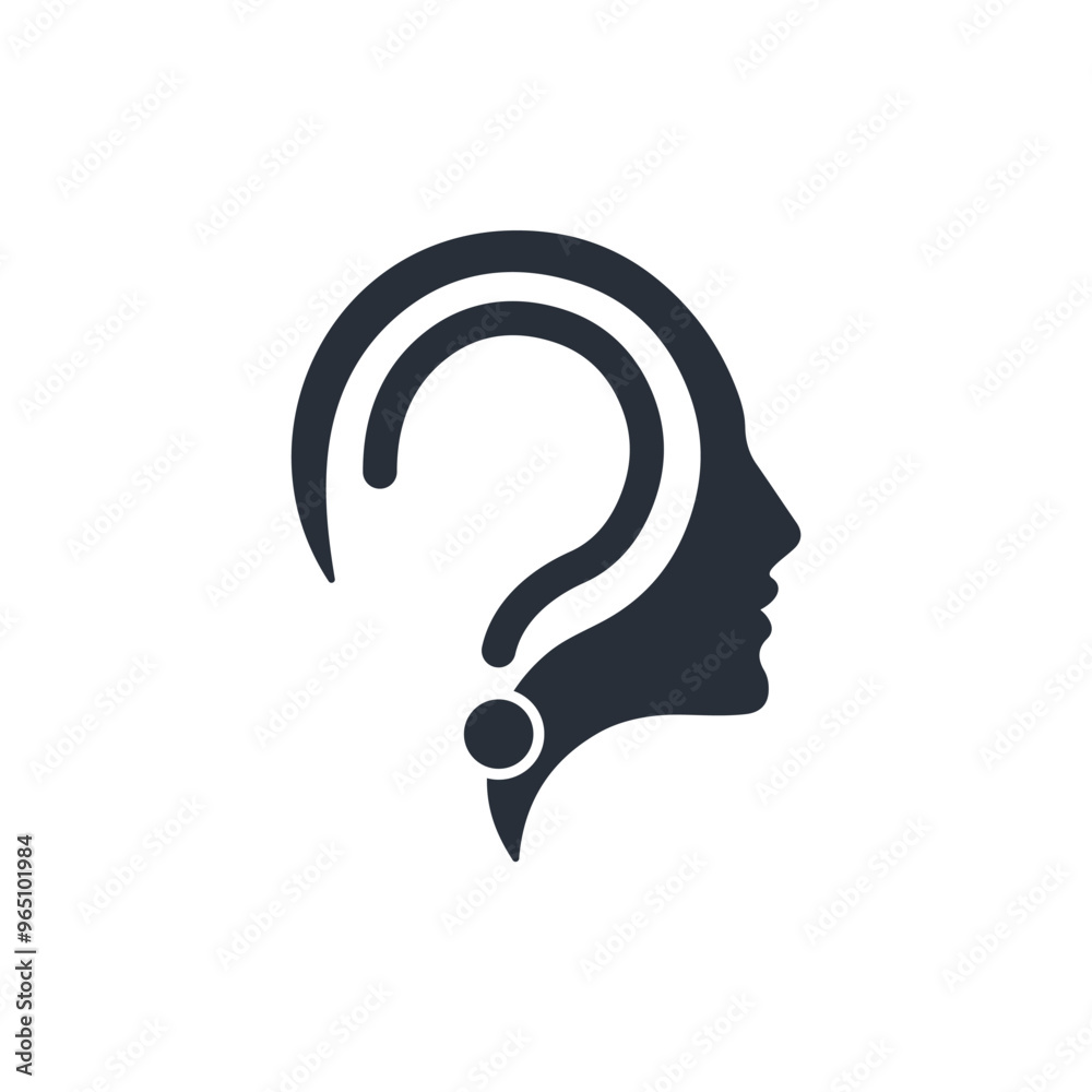 Ask a question. Take an interest. Curiosity. Vector linear icon isolated on white background. Ask a question. Take an interest. Curiosity. Vector linear icon isolated on white background.