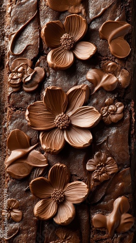 Playful brownie design featuring textured patterns for added depth and whimsy.