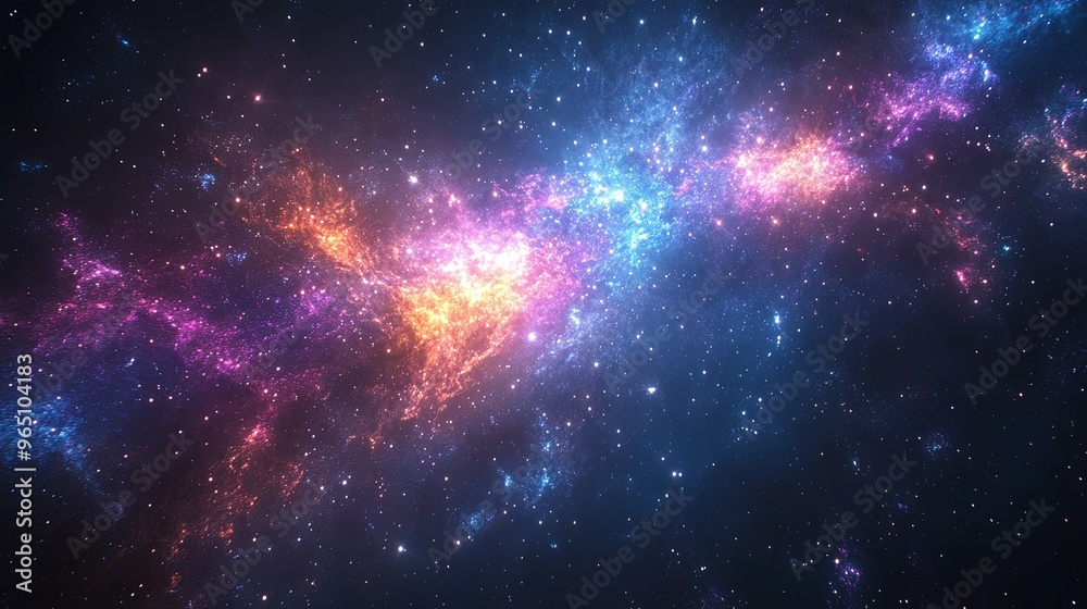 A Stellar Nebula with Glowing Gas Clouds and Stars A Stellar Nebula with Glowing Gas Clouds and Stars