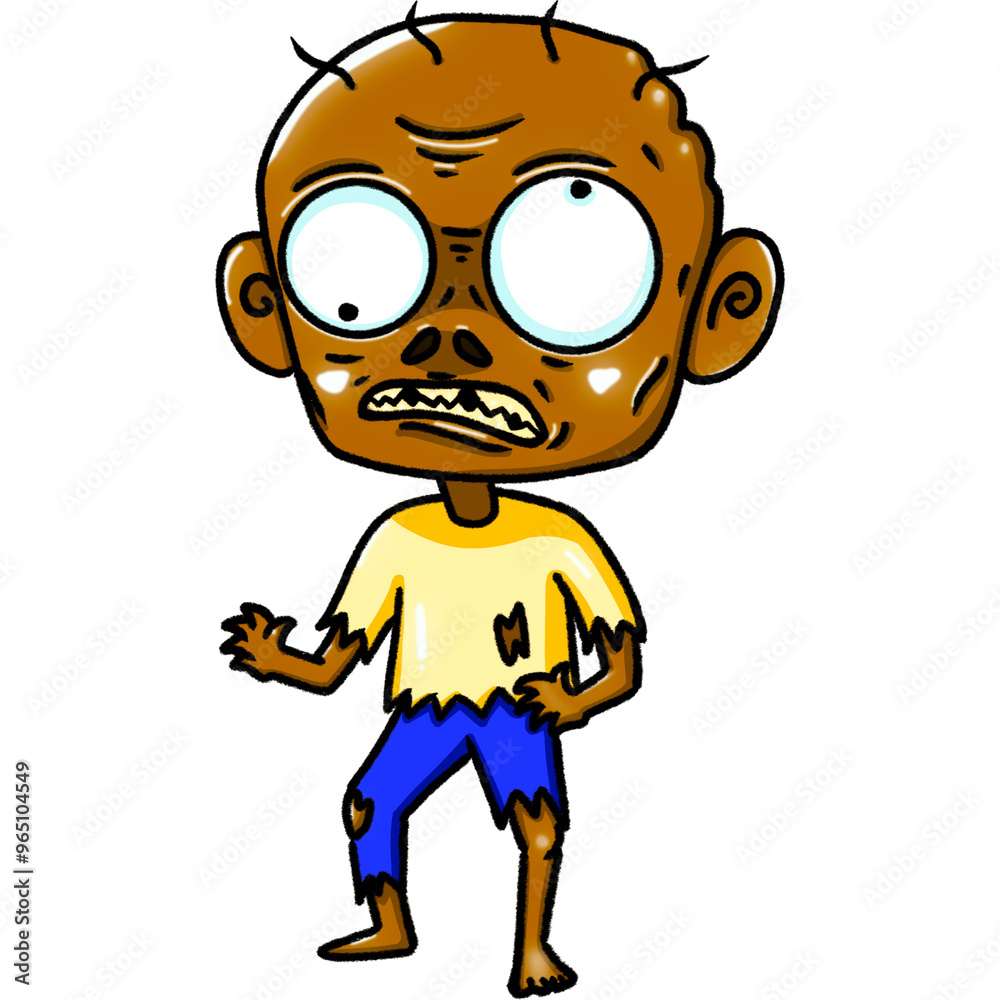 Naklejka premium Zombie man clip art , chibi, cartoon characters.