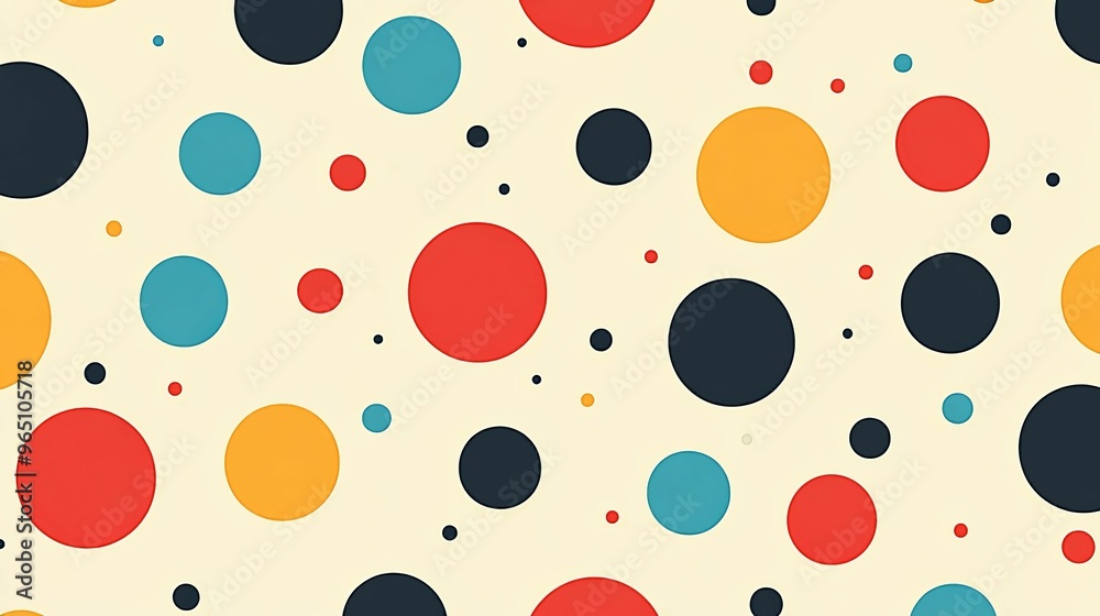 Abstract Pattern of Colorful Circles on a Beige Background Abstract Pattern of Colorful Circles on a Beige Background