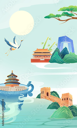Wallpaper Mural chinese temple on the water Torontodigital.ca