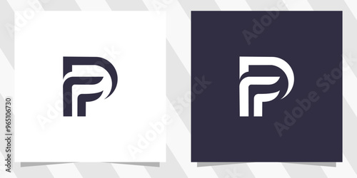 letter fp pf logo design vector