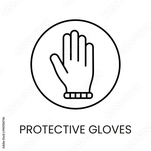 Mittens or gloves protective line vector icon with editable stroke