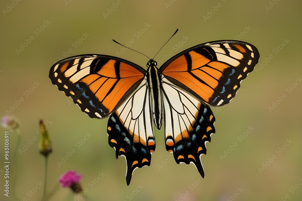 Fototapeta premium PNG Flying plain tiger butterflies butterfly animal insect.