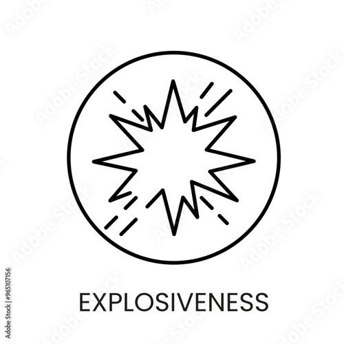 Explosive hazard line icon vector with editable stroke