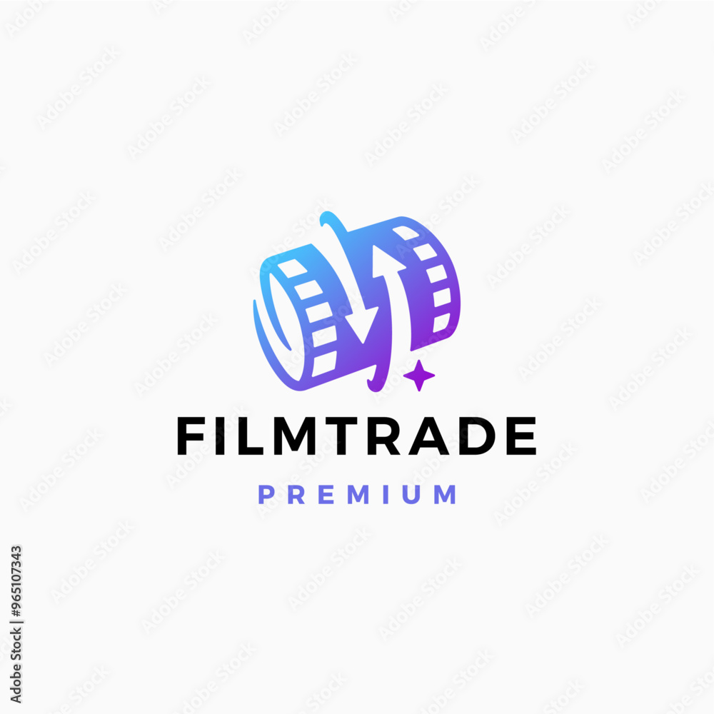 Film Trade Arrow Exchange Movie Shop Store Logo vector icon illustration Film Trade Arrow Exchange Movie Shop Store Logo vector icon illustration