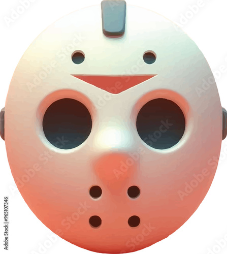 Simple Clipart 3d halloween colorfull psycho mask illustration good for icon design