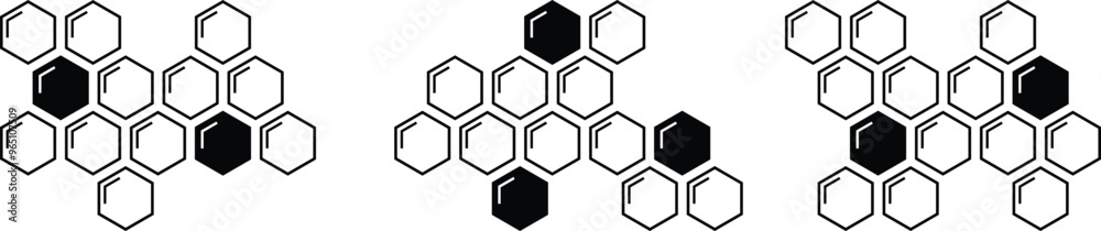 set of natural honeycomb icon, honeycomb outline symbol vector illustration. set of natural honeycomb icon, honeycomb outline symbol vector illustration.