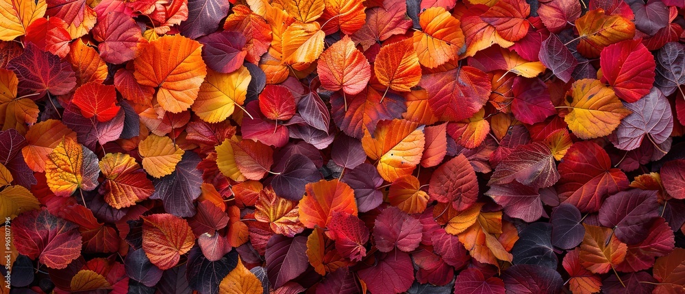 A close up of a pile of autumn leaves