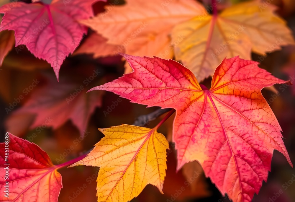 Autumn leaves in vibrant shades of red, orange, and yellow. Autumn leaves in vibrant shades of red, orange, and yellow.