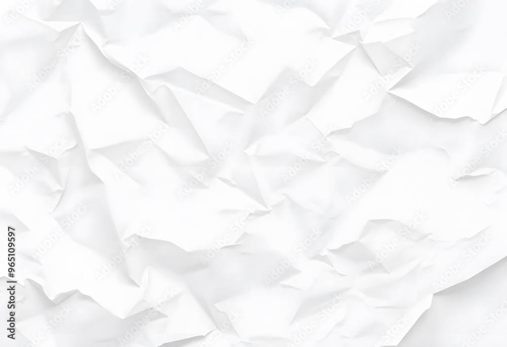 Crumpled white paper with deep creases and folds. Crumpled white paper with deep creases and folds.