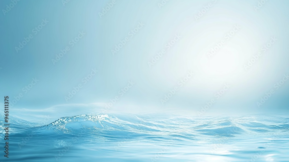 Abstract Blue Water Waves with a Bright Sky Background Abstract Blue Water Waves with a Bright Sky Background