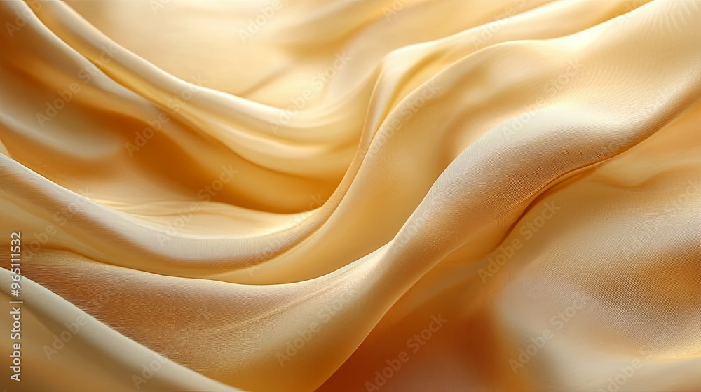Abstract Texture of Golden Fabric with Gentle Drapes Abstract Texture of Golden Fabric with Gentle Drapes