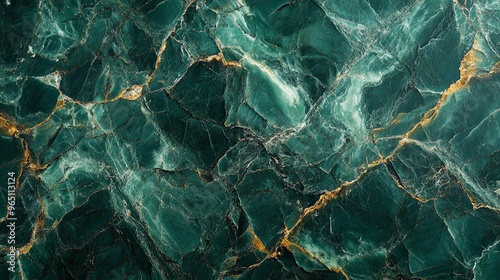 Deep Green Marble with Golden Veins