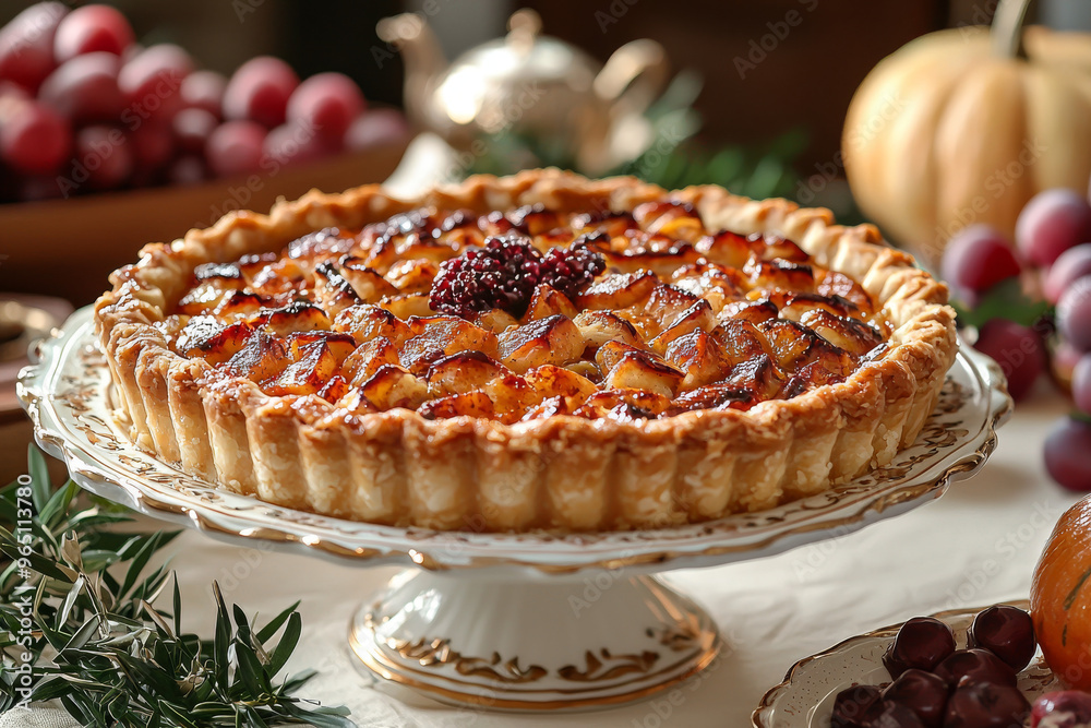 A delicious apple pie, perfect for a fall dessert. A delicious apple pie, perfect for a fall dessert.