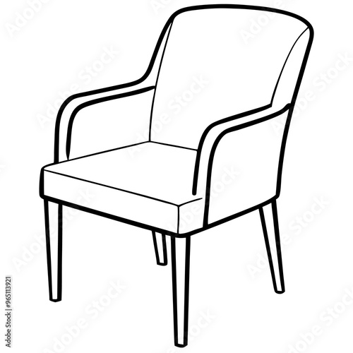 chair outline coloring book page line art illustration digital drawing
