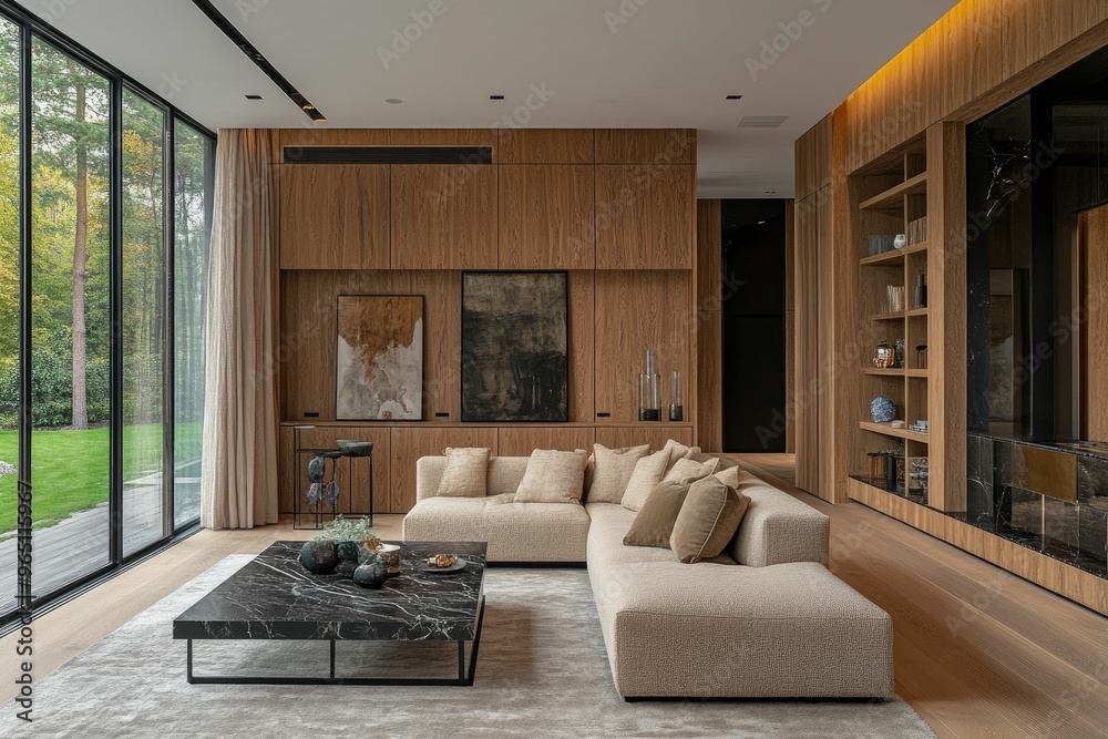 Modern living room with elegant furniture and natural light. Modern living room with elegant furniture and natural light.