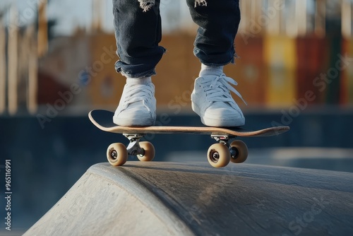 Skatepark skateboarding young legs photo