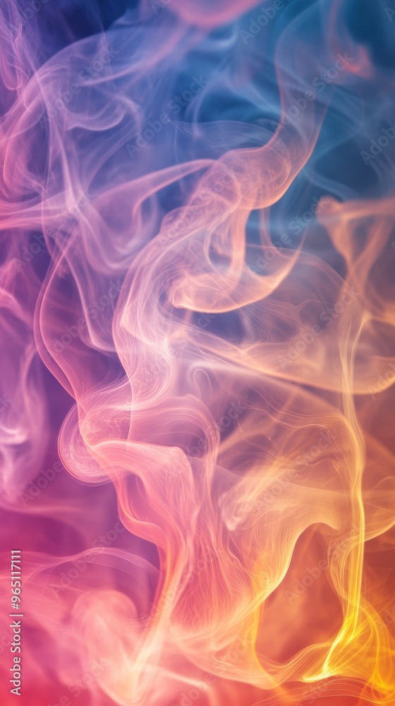 Colorful swirling smoke on gradient background Colorful swirling smoke on gradient background