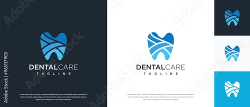 Abstract dental clinic logo design vector illustration. Dental care logo design vector icon.