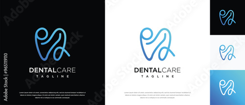 Dental clinic logo design vector illustration. Dental care logo design vector icon