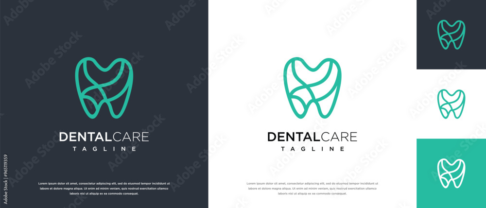 Abstract dental clinic logo design vector illustration. Dental care logo design vector icon.