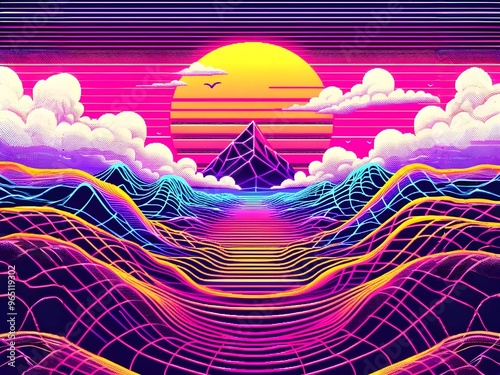 Vaporwave sunset