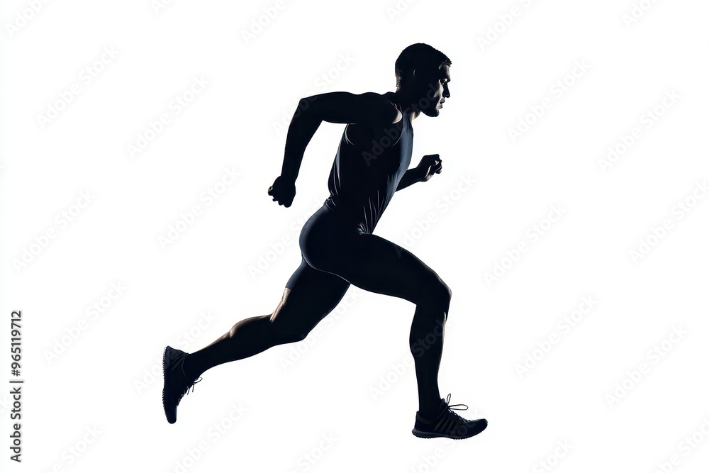 Sport Runner in silhouette alone Sport Runner in silhouette alone