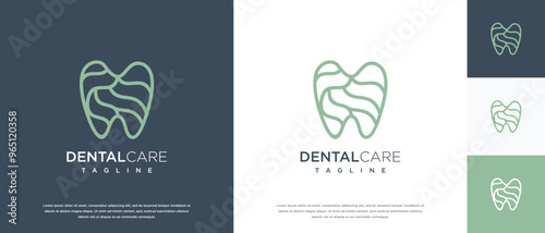 Abstract dental clinic logo design vector illustration. Dental care logo design vector icon.
