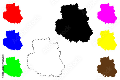 Vinnytsia Oblast (Administrative divisions of Ukraine, Oblasts of Ukraine) map vector illustration, scribble sketch Vinnychchyna map