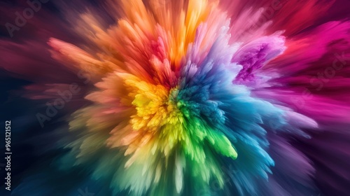 A colorful explosion of paint is shown in the image