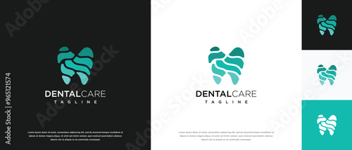 Abstract dental clinic logo design vector illustration. Dental care logo design vector icon.
