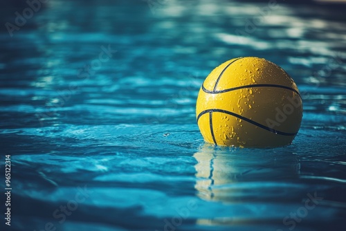 Water polo ball in pool photo