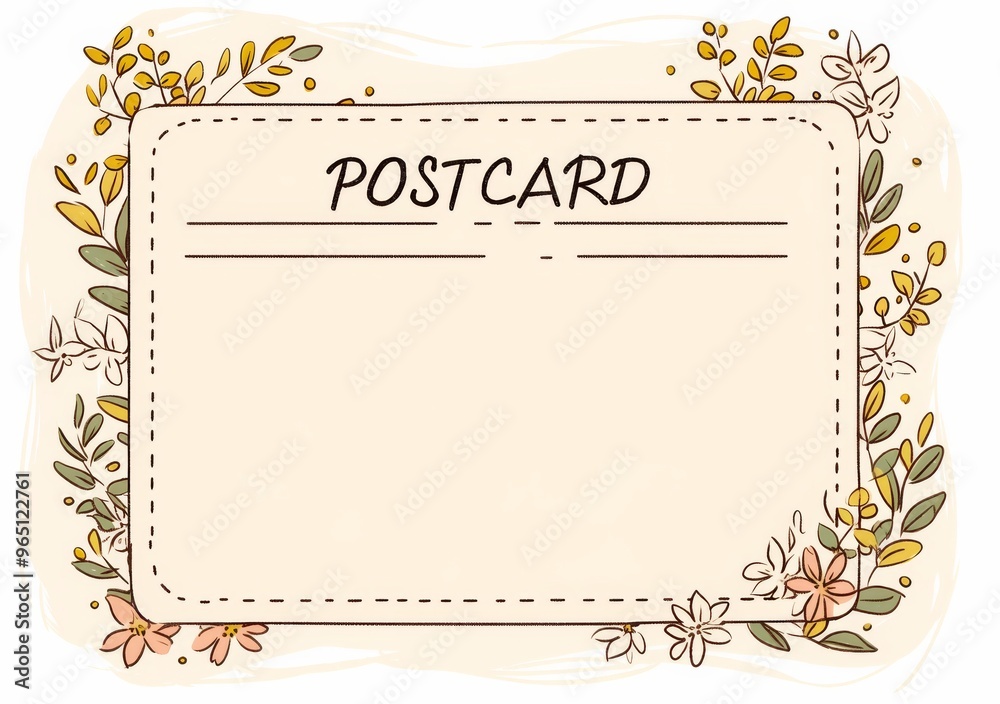 Minimalist Postcard Template with Large Empty Space for Text, Featuring a Light Pastel Green and Soft Blue Color Palette, and Minimalist Postcard Template with Large Empty Space for Text, Featuring a Light Pastel Green and Soft Blue Color Palette, and