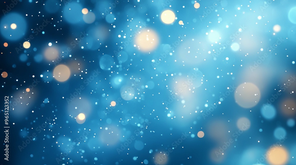 Abstract Blue Background with Scattered Bokeh Lights Abstract Blue Background with Scattered Bokeh Lights