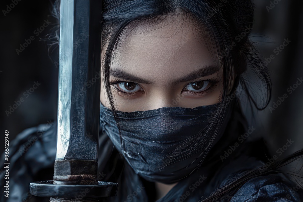 Woman combatant with a Katana Woman combatant with a Katana