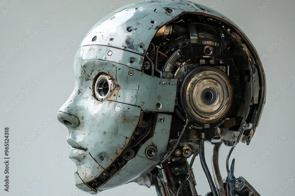 robot head isolated robot head isolated