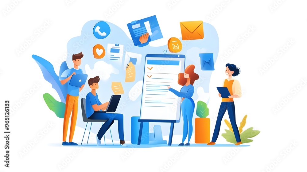 Business Team Working Together on a Project. Business Team Working Together on a Project.