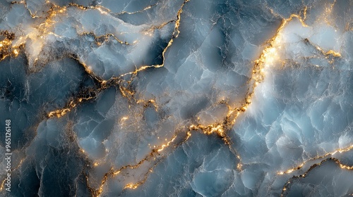 Abstract Marble Texture with Glowing Gold Veins