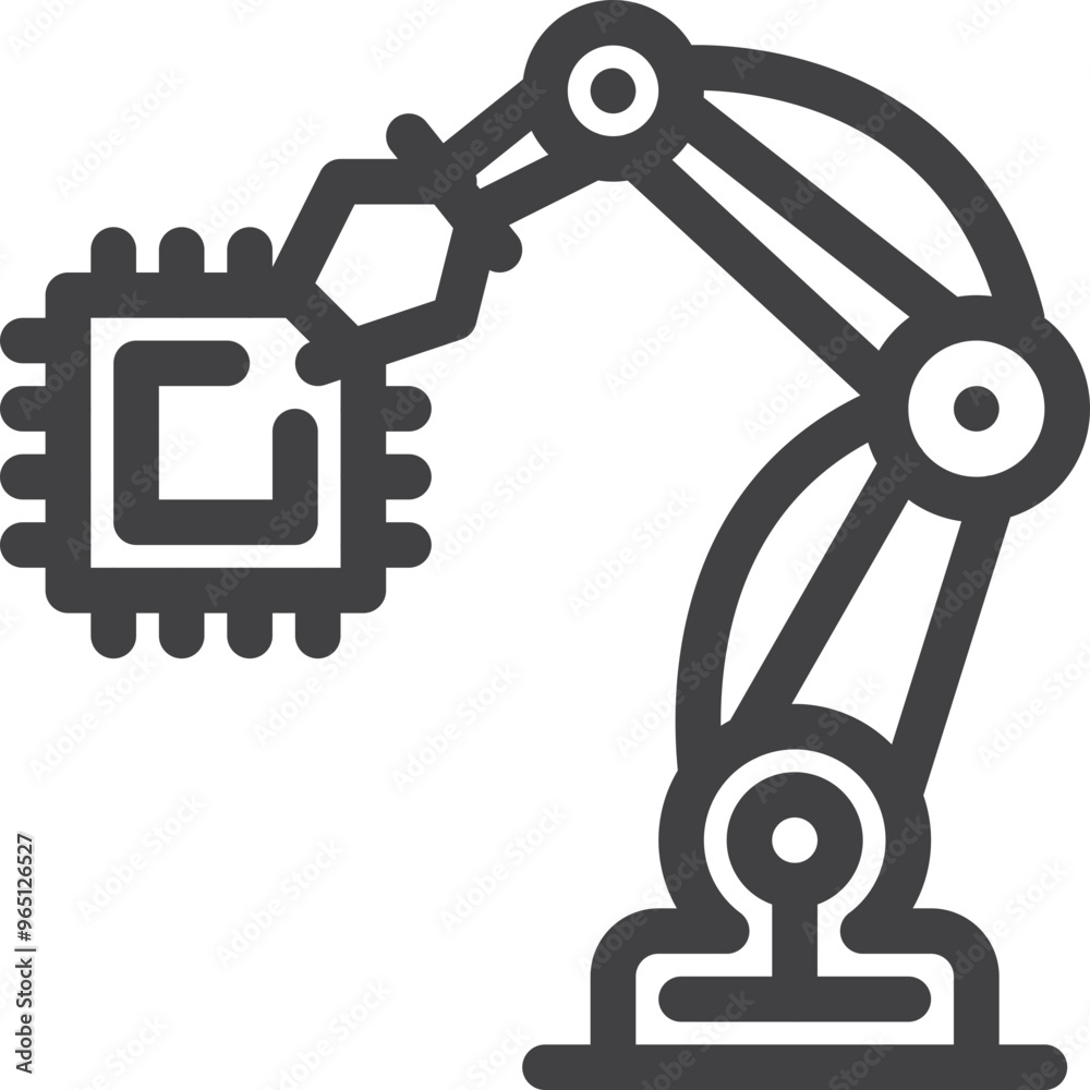 Simple vector semiconductor outline icon on white background Simple vector semiconductor outline icon on white background