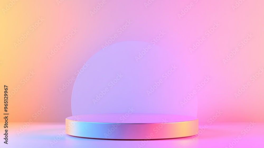 A stylish podium against a soft gradient background, providing ample room for your text or branding elements. A stylish podium against a soft gradient background, providing ample room for your text or branding elements.