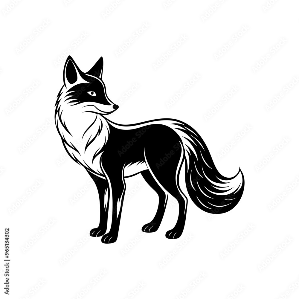 Fototapeta premium fox silhouette vector illustration sublimation